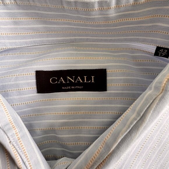 Canali Cotton Striped Long Sleeve Dress Shirt - Picture 1 of 10